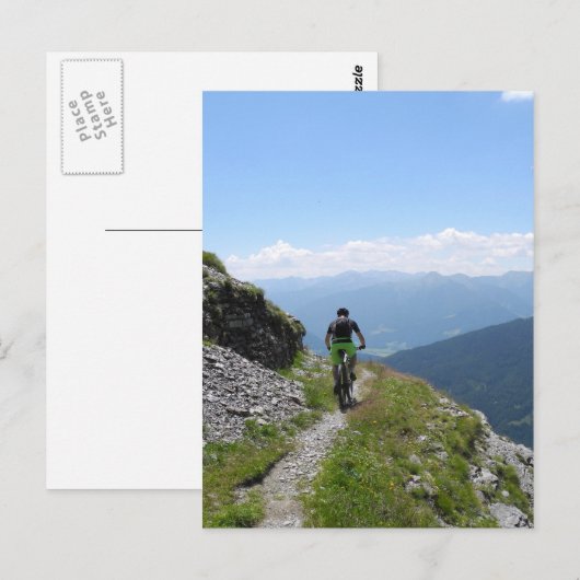 Mountainbiken Postkarte (Vorne/Hinten)
