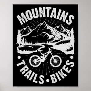 Mountainbiken Radfahren Vintage-Fahrrad Fahrradfah Poster