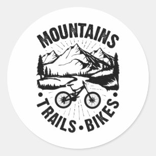 Mountainbiken Radfahren Vintage-Fahrrad Fahrradfah Runder Aufkleber