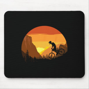 Mountainbiken Retro Sonnenuntergang Trail Rider  Mousepad