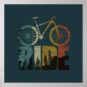 Mountainbiken Vintage Poster