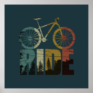 Mountainbiken Vintage Poster