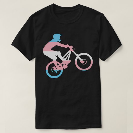 Mountainbiker 1 Transgender-Flag-Version T-Shirt (Design vorne)
