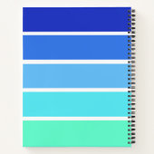 Mountainbiker auf Retro Blue-Green Stripe Notebook Notizblock (Rückseite)