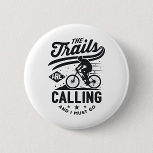 Mountainbiker beim Mountainbiken - Die Trails rufe Button