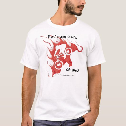 Mountainbiker "Fahrt stark!" T - Shirt (Vorderseite)
