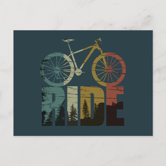 Mountainbiker Feiertagspostkarte (Vorderseite)