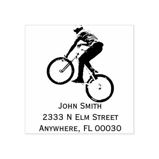 Mountainbiker Gummistempel (Prägung)