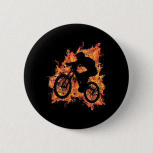 Mountainbiker Mountainbiken Mtb Mit Feuer Grafik Button
