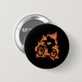 Mountainbiker Mountainbiken Mtb Mit Feuer Grafik Button (Vorne & Hinten)