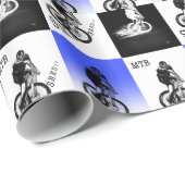 Mountainbiker MTB BMX CYCLIST Stickers Geschenkpapier (Rolleneckpunkt)