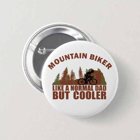 Mountainbiker Papa wie ein normaler Papa, aber coo Button (Vorne & Hinten)