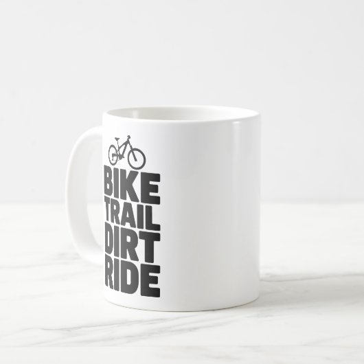 Mountainbiker Silhouette Adventure Design Kaffeetasse (Vorderseite Links)