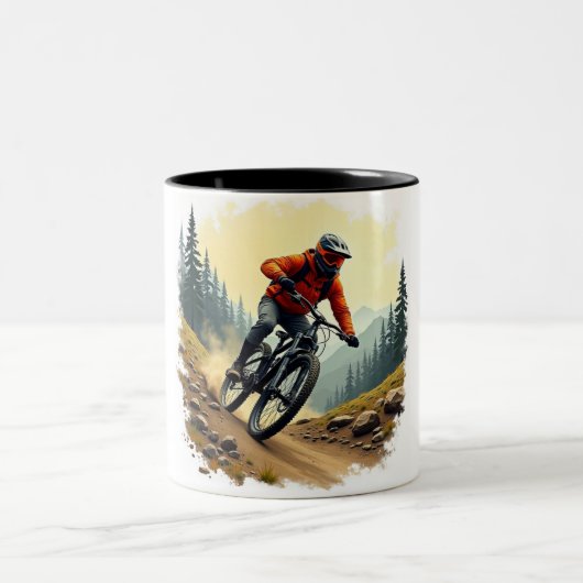 Mountainbiker-Tasse Zweifarbige Tasse (Mittel)