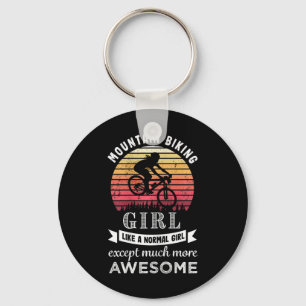 Mountainbiking-Mädchen Lustiges MTB-Geschenk Schlüsselanhänger