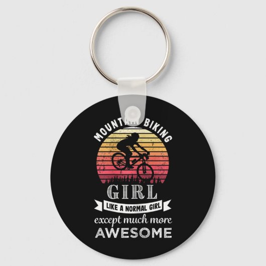 Mountainbiking-Mädchen Lustiges MTB-Geschenk Schlüsselanhänger (Vorderseite)