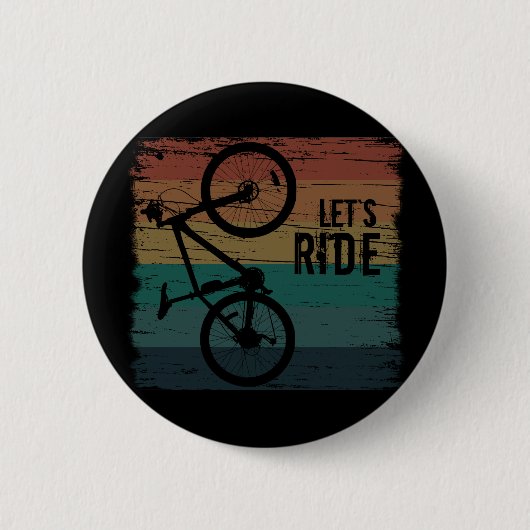 Mountainbiking Vintag Button (Vorderseite)