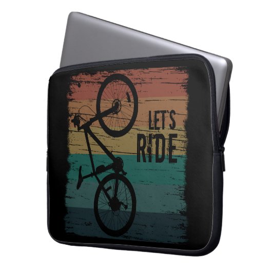 Mountainbiking Vintag Laptopschutzhülle (Vorderseite Links)