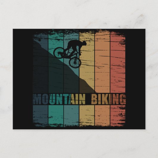 Mountainbiking Vintag Postkarte (Vorderseite)