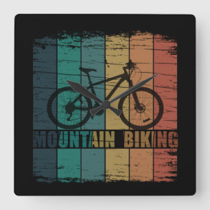 Mountainbiking Vintag Quadratische Wanduhr