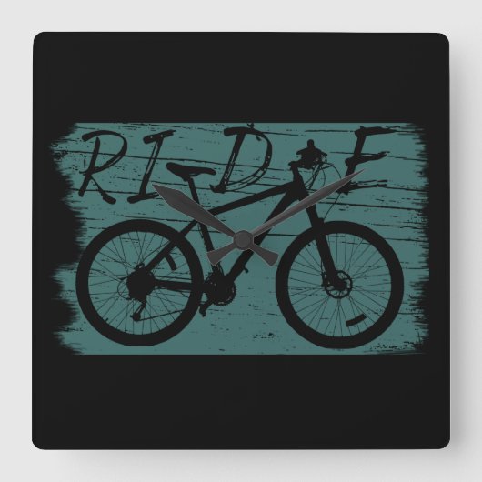 Mountainbiking Vintag Quadratische Wanduhr (Vorderseite)