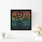 Mountainbiking Vintag Quadratische Wanduhr (Zuhause)