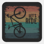 Mountainbiking Vintag Quadratischer Aufkleber (Vorderseite)
