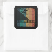 Mountainbiking Vintag Quadratischer Aufkleber (Tasche)