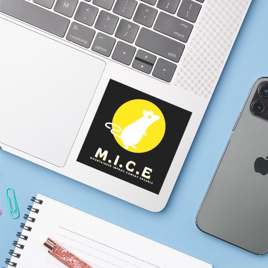 Mountaineer Improv Comedy Ensemble Vinyl Sticker (Laptop mit iPhone)