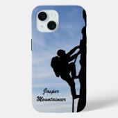 Mountaineering with Climber Silhouette personalize Case-Mate iPhone Hülle (Rückseite)