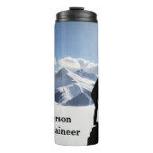 Mountaineering with Climber Silhouette personalize Thermosbecher (Vorderseite)