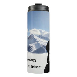 Mountaineering with Climber Silhouette personalize Thermosbecher