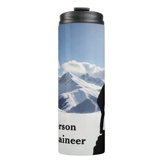 Mountaineering with Climber Silhouette personalize Thermosbecher (Vorderseite)