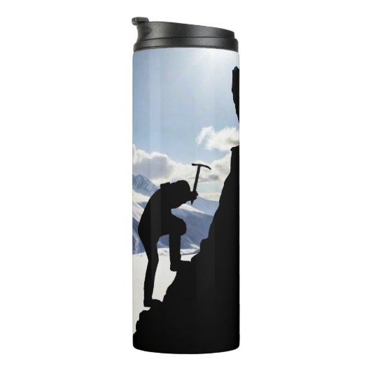 Mountaineering with Climber Silhouette personalize Thermosbecher (Nach rechts gedreht)