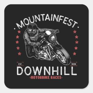 Mountainfest Downhill Motorradrennen Grafik Motor Quadratischer Aufkleber