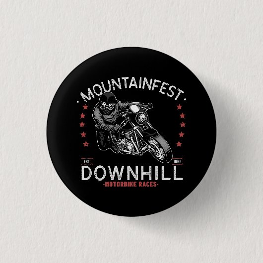 Mountainfest Downhill Motorradrennen Grafischer Mo Button (Vorderseite)