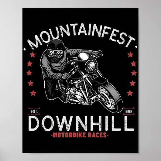 Mountainfest Downhill Motorradrennen Grafischer Mo Poster (Vorne)