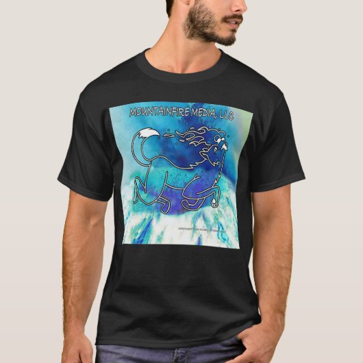 MountainFire-Coyote, die über den blauen Vulkan sp T-Shirt (Vorderseite)