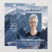 Mountains Alpine Memorial Keepsake Einladung (Vorne/Hinten)