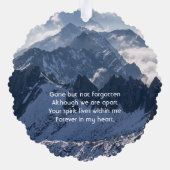 Mountains Alpine Memorial Keepsake Ornament Karte (Rückseite)