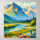 Mountains and Flowers Poster (Vorne)