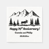 Mountains and Moose 70th Wedding Anniversary Serviette (Vorderseite)