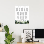 Mountains and Pines 13 Tables Wedding Seating Poster (Heimbüro)