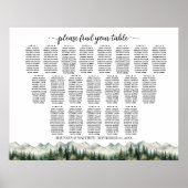 Mountains and Pines 20 Tables Wedding Seating Poster (Vorne)