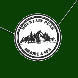 Mountains and Pines Corporate Runder Aufkleber