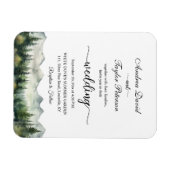 Mountains and Pines Elegant Wedding Invitation Magnet (Horizontal)