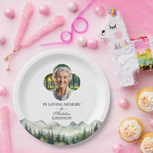 Mountains and Trees Celebration Of Life Funeral Pappteller (Party)