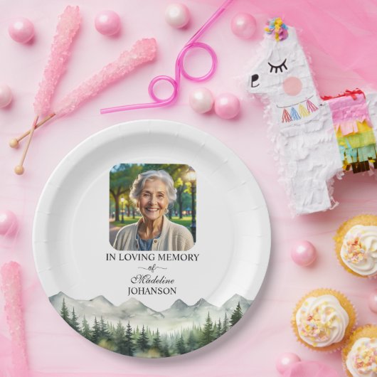 Mountains and Trees Celebration Of Life Funeral Pappteller (Party)