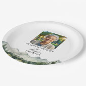 Mountains and Trees Celebration Of Life Funeral Pappteller (Schrägansicht)