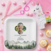 Mountains and Trees Celebration Of Life Funeral Pappteller (Party)